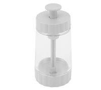 Bottiglia di condimento per dosaggio preciso della saliera quantitativa per, plastica resistente, design trasparente da 114 g (Bianca)