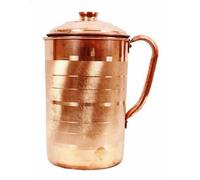 Bottiglia di immagazzinaggio dell'acqua caraffa in rame Ayurveda 50,7 once va...