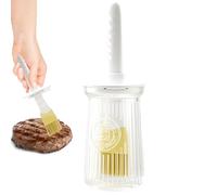 Bottiglia di olio con spazzola in silicone | Spazzola per alimenti spray da 200 ml | Bottiglia di olio Barbecue Pennello Pennelli da pasticceria Estendi Olio Burro Salsa Marinate per Barbaco, bianco