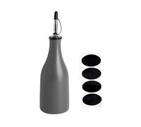Bottiglia di olio da cucina in ceramica grande capacità 300 ml Shoyu salsa dispenser bottiglia grigio, 7 x 24 cm
