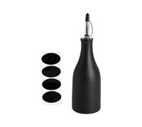 Bottiglia di olio da cucina in ceramica grande capacità 300 ml Shoyu salsa dispenser bottiglia nera, 7 x 24 cm