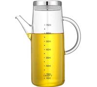 Bottiglia di Olio, Olio e Aceto Dispenser con Scala, Bottiglia Dispenser per Olio d'oliva in Vetro, Olio di Bottiglia con Beccuccio Bottiglia Aceto per Padella, BBQ, Cucina, Insalata, 750ml
