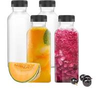 Bottiglia di plastica con succo 2/15/8/24 pezzi da 12 once di bottiglie plastica for succhi, contenitori trasparenti vuoti con coperchi antimanomissione for, latte e altre bevande(15PCS)