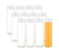 Bottiglia di plastica con succo Bottiglie di plastica PET trasparente for succhi con tappo bianco, bottiglie for frullati, contenitori riutilizzabili for bevande alla rinfusa for, 13,6 once(6PCS)