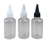 Bottiglia di Plastica Trasparente 50ml 10 Pezzi | Plastica, Salvaspazio per Organizzare Liquidi Piccoli, per Pigmenti e Vernice Acrilica, Casa e Aula D'arte Colore Casuale