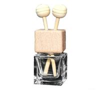 Bottiglia di profumo vuota in vetro per auto con coperchio in legno, diffusore di deodorante trasparente per oli essenziali, contenitore per aromaterapia con clip di sfiato, 6 cm