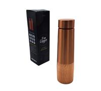 Bottiglia di rame 900 ml - Premium Copper Bottle in rame puro al 99,9% - Borraccia Ayurveda per acqua - realizzata a mano in India - diversi disegni - Confezione regalo (parte martellata)