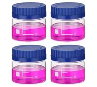 Bottiglia di reagente in vetro, Bottiglie di vetro borosilicato da 150 ml/250 ml/500 ml con tappo a vite GL32, graduate, blu, confezione da 4(Blue 150ml)
