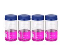 Bottiglia di reagente in vetro, Bottiglie di vetro borosilicato da 150 ml/250 ml/500 ml con tappo a vite GL32, graduate, blu, confezione da 4(Blue 500ml)
