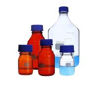 Bottiglia di reagente in vetro, Flacone for reagenti con tappo a vite in vetro borosilicato ad alta densità multicolore 25-1000 ml(150mL brown)