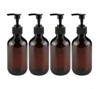 Bottiglia di sapone liquido ricaricabile 300ml PP materiale bocca larga | Plastica PP, resistente al calore, indeformabile, materiale riciclabile, confezione da 4 pezzi