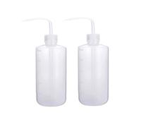 Bottiglia di sicurezza per prodotti igienici in plastica, 500 ml, trasparente, laboratorio, con etichette, beccuccio stretto, bilancia, per l'irrigazione di piante grasse, fiori, confezione da 2