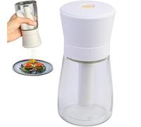 Bottiglia di spezie per il controllo del dosaggio, dosatore di spezie da cucina da 180 ml, contenitore per condimenti in vetro, adatto per cucina, sala da pranzo, barbecue all'aperto (bianco)
