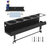 Bottiglia di spruzzatore di supporto a parete, 43x9.6x10,2 cm, porta bomba aerosol a 5 buche | Supporti di supporto per rivestimento di pittura | Asciugamano di carta organizzatore, serbatoio, garage,