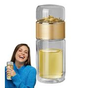 Bottiglia Di Tè Con Infusore - Flash Portatile In Vetro Trasparente, Contenitore Impermeabile In Silicone | Progettazione Del Separatore Di Tè Acqua Con Filtro In Acciaio Inox Per La Birreria