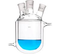 Bottiglia di vetro a doppio strato con rivestimento a 4 colli, vetreria da laboratorio, esperimento chimico(1000ml 24-19-19-19)