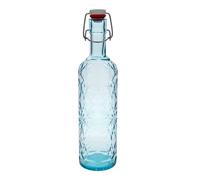 Bottiglia di vetro da 1.000 ml 'Oriente', azzurro, bocca: chiusura a leva