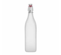 Bottiglia di vetro da 1.000 ml 'Swing, quadrata, ghiacciata, bocca: chiusura a leva
