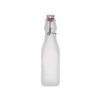 Bottiglia di vetro da 250 ml 'Swing, quadrata, bianca, bocca: chiusura a leva