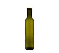 Bottiglia di vetro da 500 ml 'Marasca', quadrata, verde antico, bocca: PP 31,5