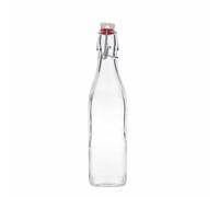 Bottiglia di vetro da 500 ml 'Swing, quadrata, bocca: chiusura a leva