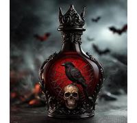 Bottiglia di vetro da whisky in stile pozione magica, 2025 bottiglie di whisky di Halloween, decanter gotico per elisir vampiro per casa, bar, decorazione da tavolo e servire whisky (bottiglia D)