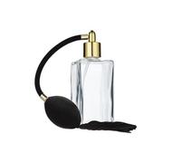 Bottiglia di vetro trasparente del modello di fantasia del marchio di atomizzatore, quadrato, con pompa a sfera, per ml.