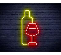 Bottiglia di vino con insegna al neon LED in silicone flessibile in vetro - rosso e giallo - st16s32-fnu0178-ry