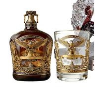 Bottiglia di Vuota da Whiskey,Decanter per Liquori Stati 250° Anniversari - Bicchieri da Cocktail,per Padri Collezionisti Animatori Feste Home Bar Vetrina Sala da Pranzo e Hotel