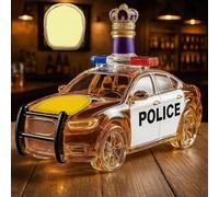Bottiglia di whisky a forma di auto della polizia, decanter in vetro da 300 ml, tema auto creativo 3D, bottiglie di vino vuote per la conservazione di liquori, articoli da bar soffiati a mano(B)