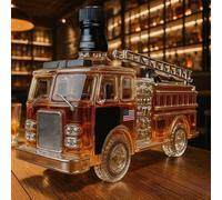 Bottiglia di whisky a forma di camion dei pompieri, decanter in vetro da 300 ml, intagliato a mano, dispenser di liquori a tema automobilistico, articoli per il vino personalizzati(B)