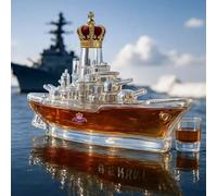 Bottiglia di whisky a forma di nave, decanter in vetro da 300 ml, tema auto creativo 3D, articoli da bar soffiati a mano, decorazioni artistiche per la casa, regalo(B)
