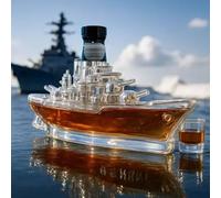 Bottiglia di whisky a forma di nave, decanter in vetro da 300 ml, tema auto creativo 3D, articoli da bar soffiati a mano, decorazioni artistiche per la casa, regalo(A)