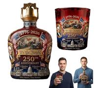 Bottiglia di whisky commemorativa per il 250° anniversario degli Stati Uniti - America 1776-2026 "Decanter We The People Heritage | Regalo patriottico per la festa del papà per liquori scotch bourbon