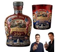 Bottiglia di whisky commemorativa per il 250° anniversario degli Stati Uniti - America 1776-2026 "Decanter We The People Heritage | Regalo patriottico per la festa del papà per liquori scotch bourbon