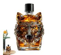 Bottiglia Di Whisky Con C-resta Di Lupo, Decanter Per Whisky Con Animali, Bottiglia Di V- Per Whisky A Tema Lupo Inciso, Bottiglia Di V- Con Testa Di Lupo Per Cocktail Whisky Da Viaggio