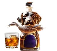 Bottiglia di whisky - Decanter in, contenitore ermetico per alcol, decorazione per figurine di cani, elegante accessorio per bar domestico | per Brandy Bourbon Vodka Tequila Men Party Entertainm
