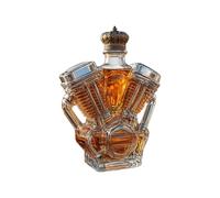 Bottiglia di whisky, design dalla forma creativa, 1 pezzo, contenitore decorativo a forma di motore per motociclette, bottiglie di vino gemelle a V, ampiamente usato, per mensole della sala da pranzo,