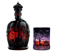 Bottiglia di whisky in stile pozione magica, decanter gotico per elisir di vampiro, per vino, whisky, bottiglia di whisky di Halloween, regalo unico per collezionisti (1 set B)