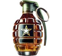 Bottiglia di whisky militare da 300 ml, bottiglia di vetro a forma di granata a mano incisa, a prova di perdite e design durevole, decanter per whisky a tema militare, per il giorno della memoria (B)