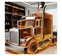 Bottiglia di whisky semi camion, bottiglia decanter whisky a forma di auto, fiaschetta decorativa, bottiglie di liquore in vetro con tappo, regali per Natale, San Valentino, Halloween (prodotto 1)