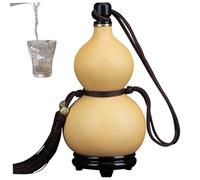 Bottiglia di zucca Bottiglia d'acqua di zucca cinese da 150 ml a tenuta stagna 3, 5-4, 7 da bere con tappo in corda e nappa portatile naturale per acqua, vino..