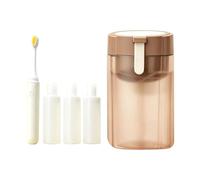 Bottiglia dispenser da viaggio, 4 in 1, a prova di perdite, portatile, 50 ml, contenitore per spazzolino da denti, per hotel, vacanze, , aereo, crociera, campeggio, palestra