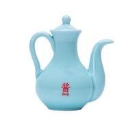 Bottiglia dispenser for olio d'oliva in ceramica, vaso rustico for salsa di soia for aceto e condimenti, vaso for condimenti for la conservazione, sciroppi di aceto e caffè(Blue)