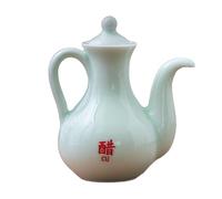 Bottiglia dispenser for olio d'oliva in ceramica, vaso rustico for salsa di soia for aceto e condimenti, vaso for condimenti for la conservazione, sciroppi di aceto e caffè(Green)