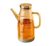 Bottiglia dispenser per olio in vetro con ugello antigoccia, contenitore dosatore resistente al calore, per olio d'oliva, aceto, salsa di soia (marrone, 800 ml)