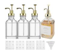 Bottiglia dispenser per sciroppo, contenitore trasparente per caffetteria, con etichette, versatore, multiuso, per salse, ketchup, sapone per le mani, dessert e bevande, durevole e facile da usare per