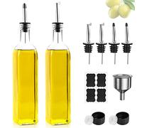Bottiglia d'olio, 2 confezioni da 500 ml, set di dispenser per aceto e olio, bottiglia di olio d'oliva, contenitore con imbuto copertura antivegetativa di vetro per cucina e barbecue