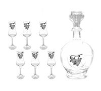 Bottiglia e bicchieri per liquore whisky decanter grappa in vetro tavola casa ot