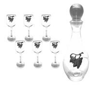 Bottiglia e bicchieri per liquore whisky decanter grappa in vetro tavola casa ot